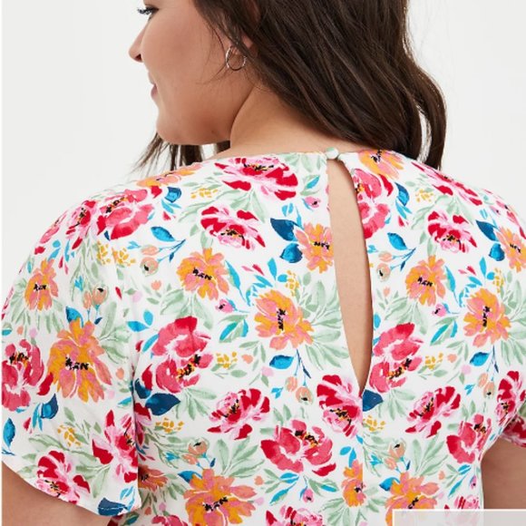 Torrid Colorful Floral High Low Dress - Picture 5 of 6